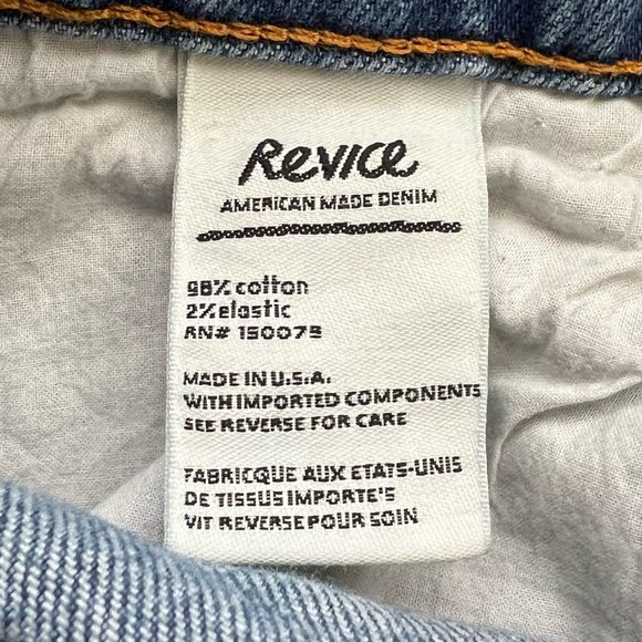 Revice Denim High Waisted Frayed Hem Ankle Cropped Jeans Distressed Size 30 - Picture 9 of 10